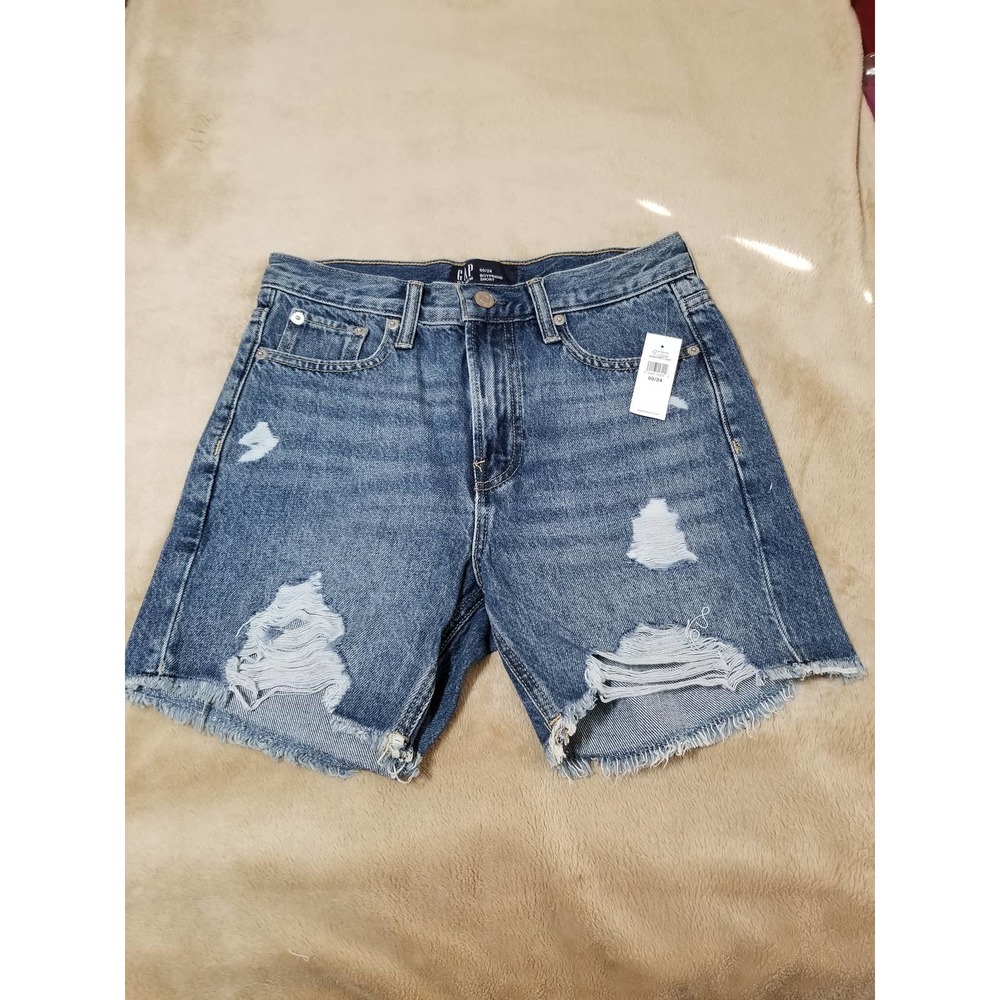 GAP NWT Women's Shorts Boyfriend Denim Stretch Jeans Size 00 / 24 Color …